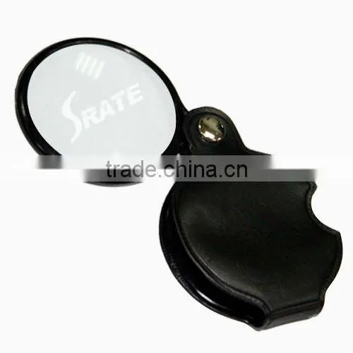 NO.9891 5X PVC Cover Pocket Glass Lens Magnifier