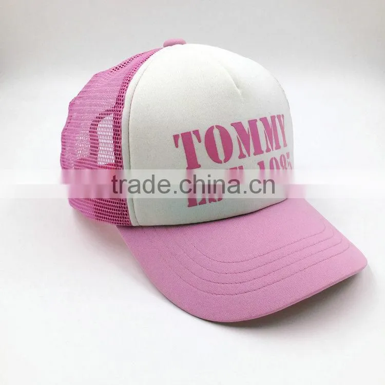 Custom design lovely girl's foam and mesh trucker cap
