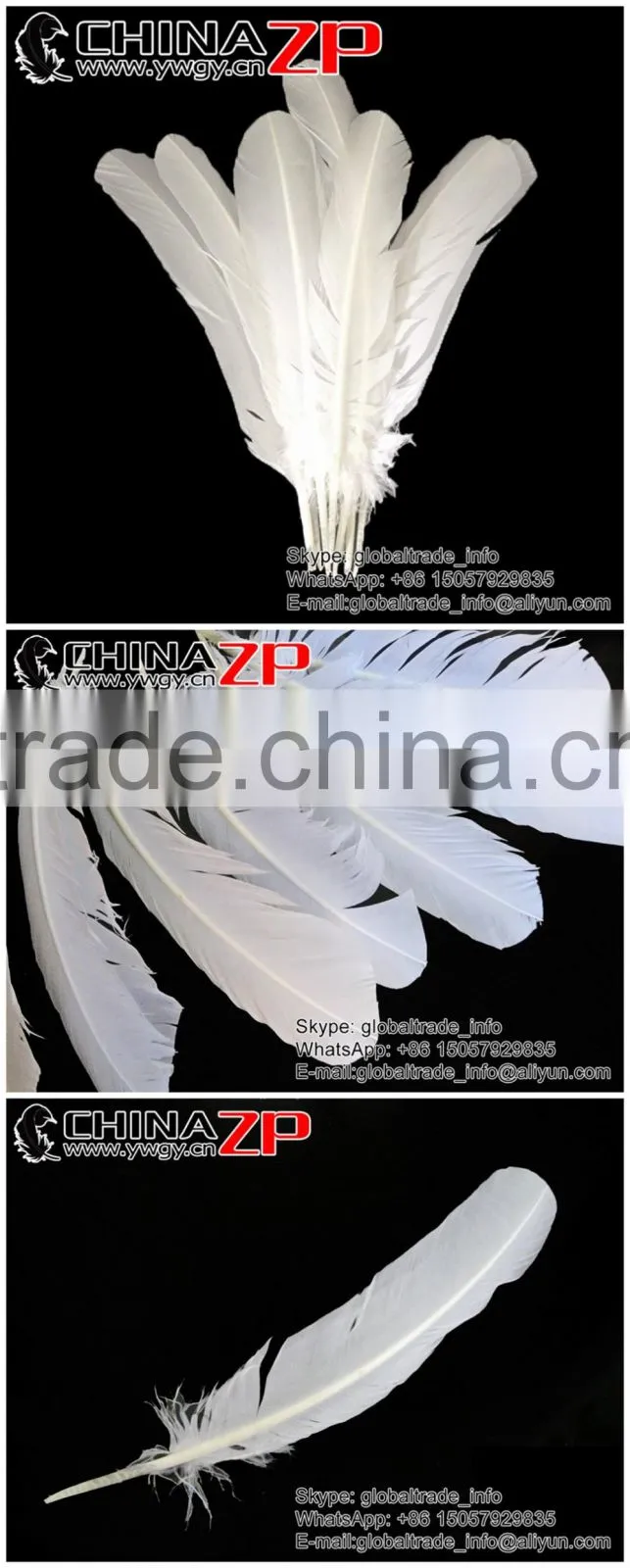 Alibaba Gold Supplier CHINAZP Cheap Bulk Plume Dyed Snow White Solid Color Turkey Feather for Sale
