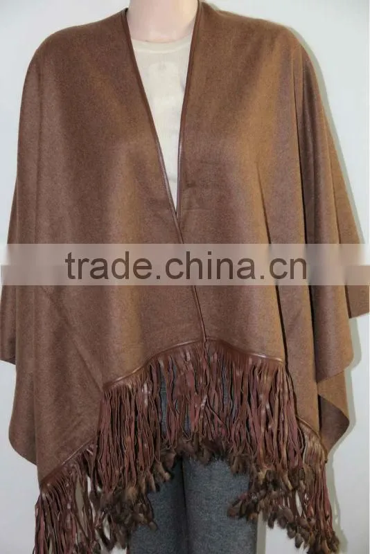 cashmere pashmina shawls wraps with leather fringes