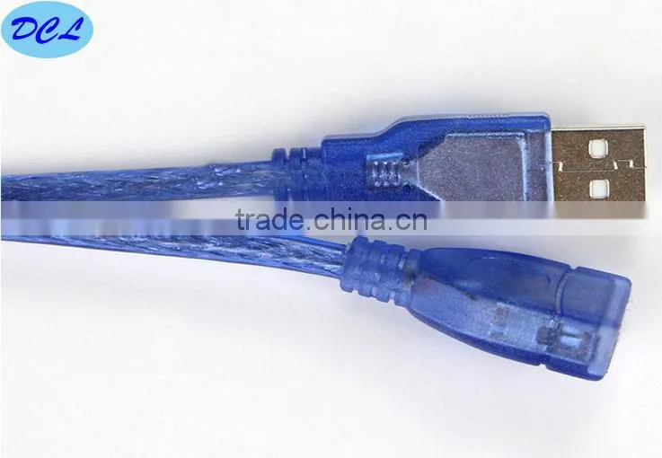 1M USB2.0 cable Male to Female Transparent blue model