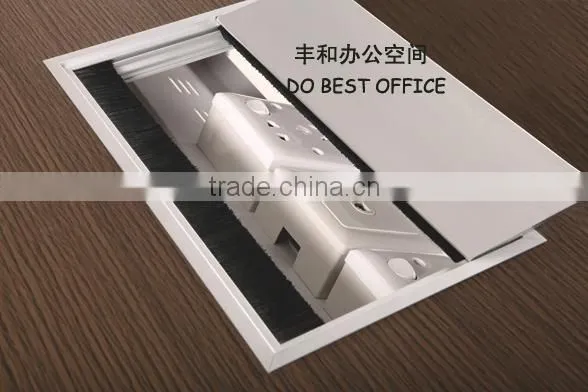 wooden furniture conference table with power outlet