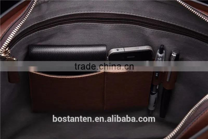 business brown leather men briefcase messenger hand bags fashion