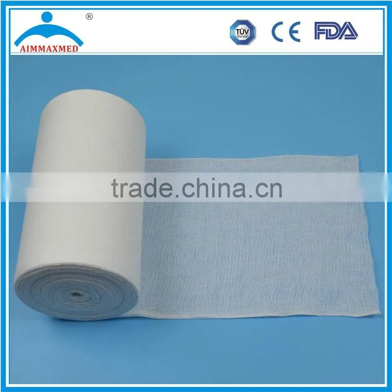 Bleached 100% Cotton gauze roll Medical surgical gauze