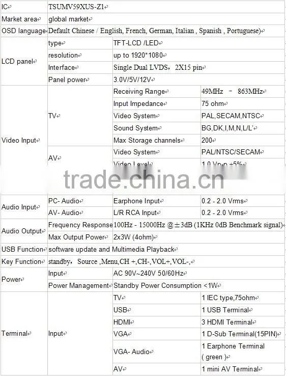 LCD/LEDTV control board support multimedia format