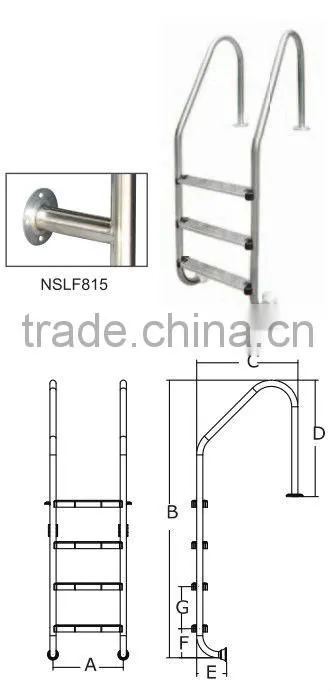 Manufacturer factory supply stainless steel 304# pool ladder
