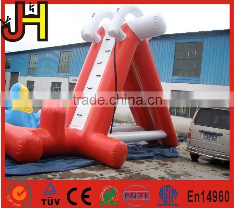 Giant inflatable triangle water slide with three parts