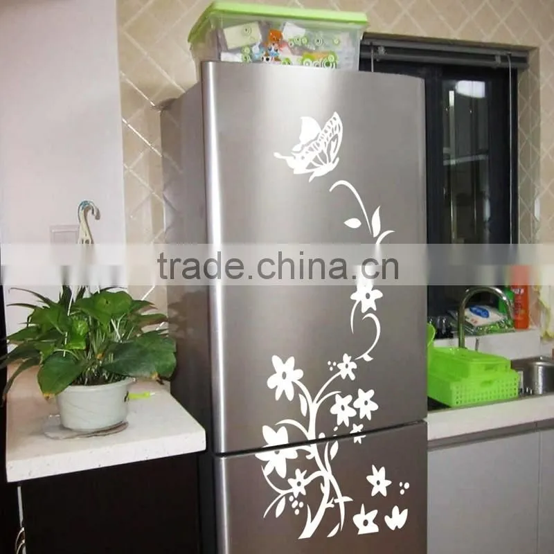 Butterfly pattern fridge door cover decals sticker for home decoration