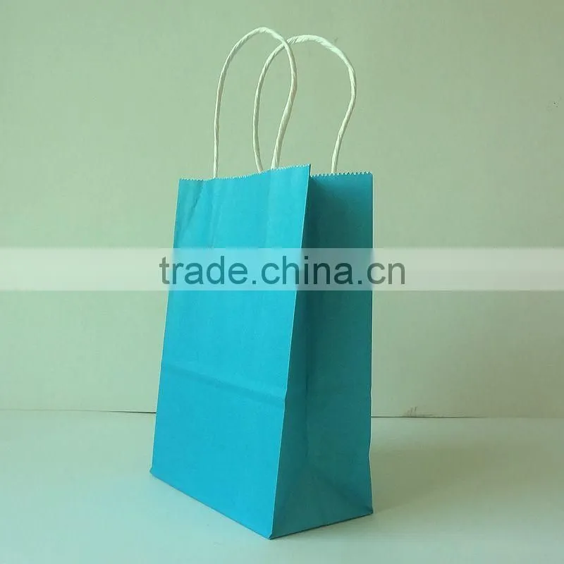 stand up kraft folding paper shopping bag for garment or gift