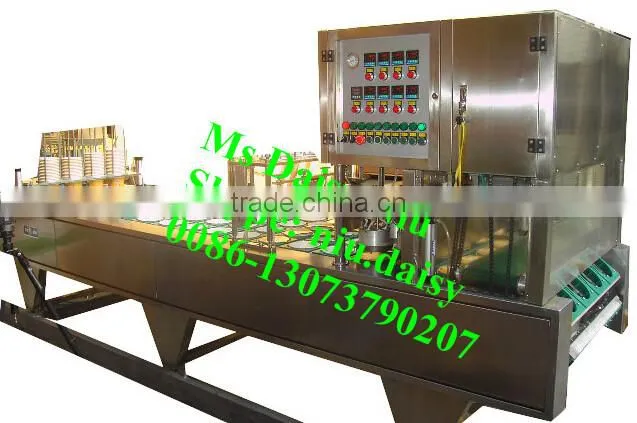 automatic milk cup filling machine/jelly cup sealing machine/plastic cup filling and sealing machine