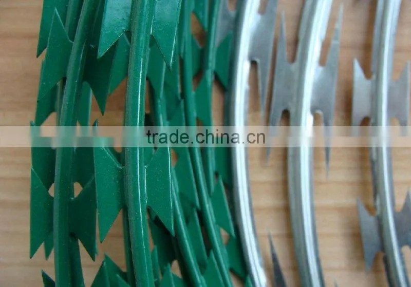 concertina razor barbed wire BTO-22/low price concertina razor barbed wire/Galvanized razor barbed wire(Anping factory)