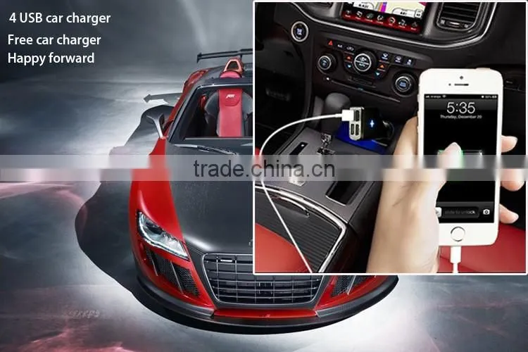NEW 5V 2A 4 USB Quick Charge 2.0 car Charger travel charger, Intelligent car Charging, BLACK