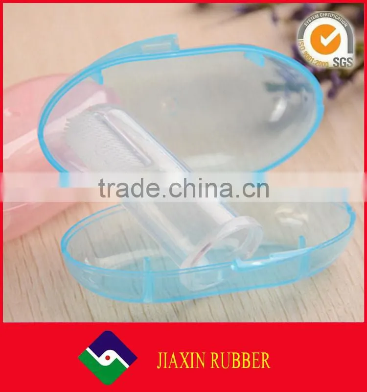 High quality custom soft transparent silicone finger toothbrush for baby /kid /infant/toddler