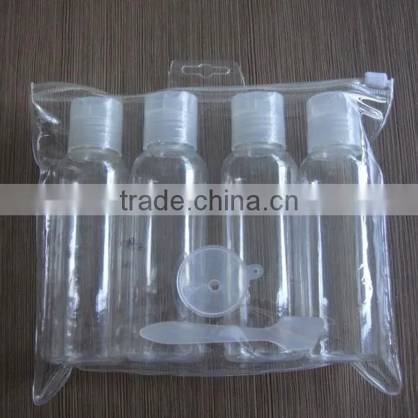 2014 best sell plastic travel bottle set for cosmetic