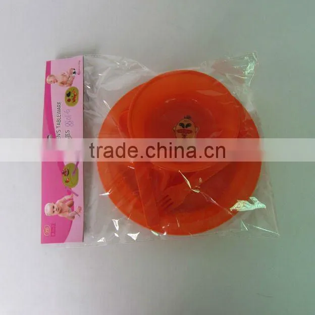 4 pcs orange dinnerware plastic picnic set