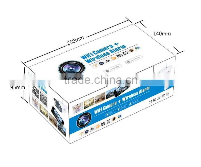WiFi HD IP Camera Alarm W24 supports 64 wireless sensor for Wireless Home Alarm System