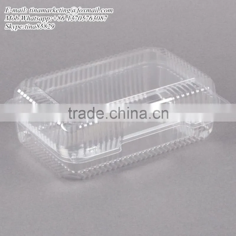 OPS Plastic Clear Clamshell Cake Container with Dome Hinged Lid Cheap Price