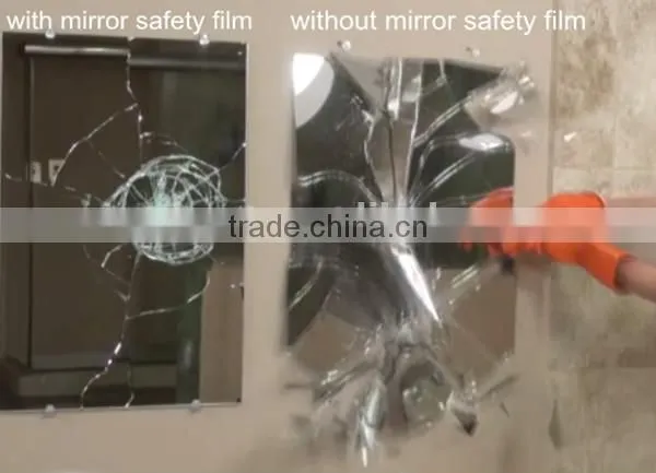 mirror safety backing protective film