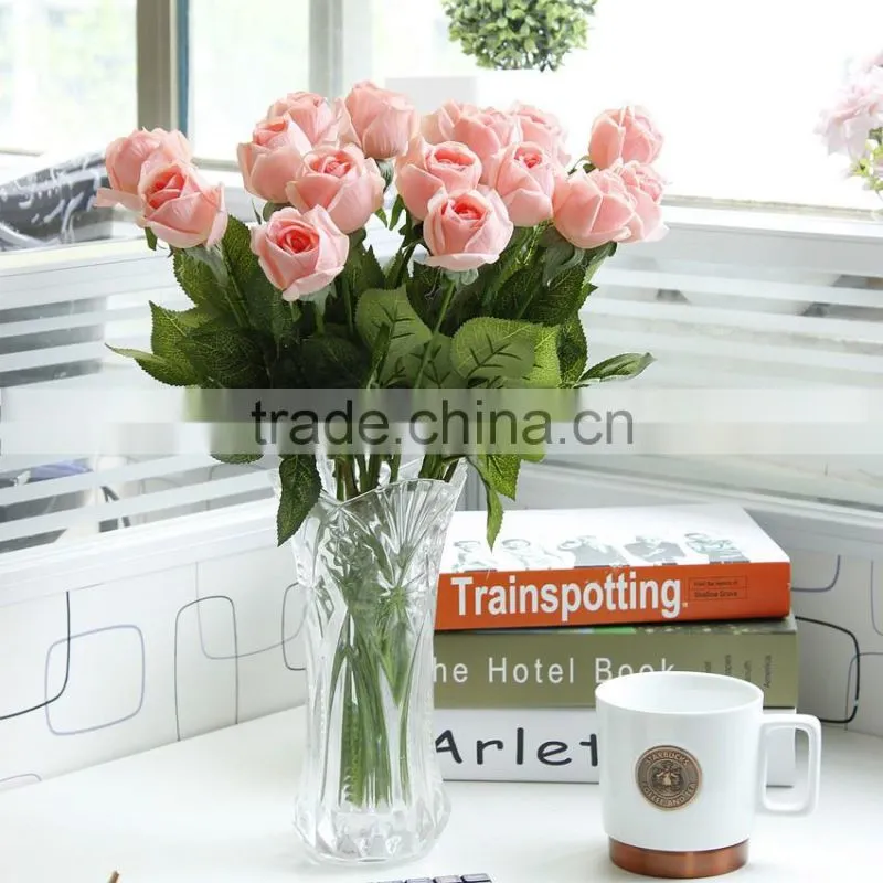 Home wedding decor moisturizing feel roses artificial silk flowers wholesale