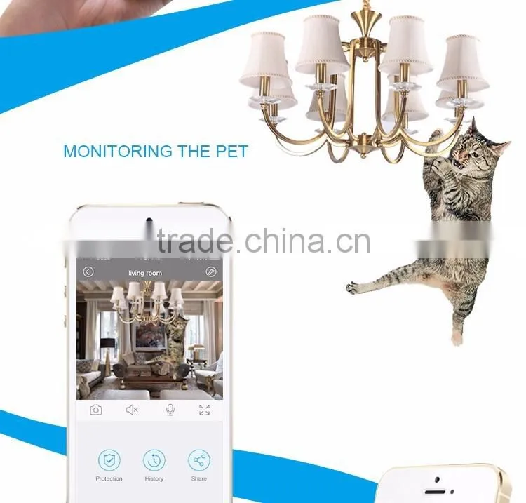 WiFi Wireless Monitoring CCTV Camera, Smart Mobile Control CCTV Baby/Pet Security Net Camera For Wholesale