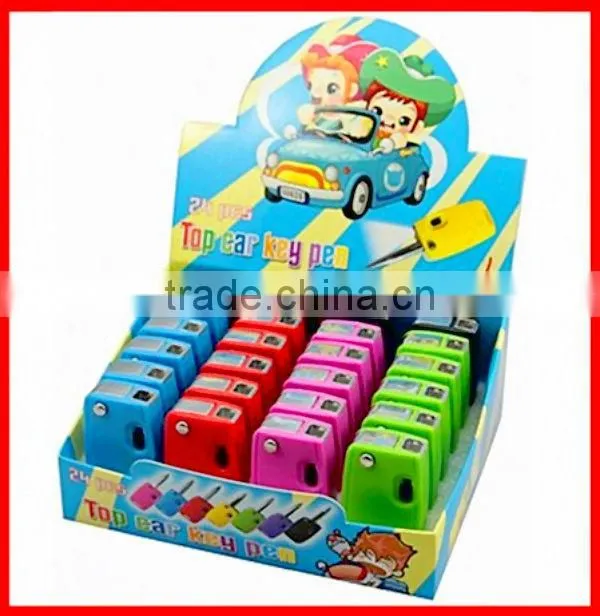 led light creative car key ball pen