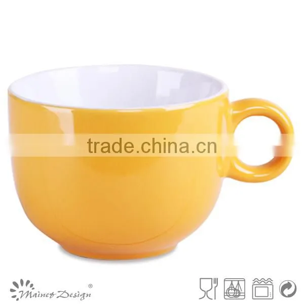 Two tone colorful ceramic rice bowl
