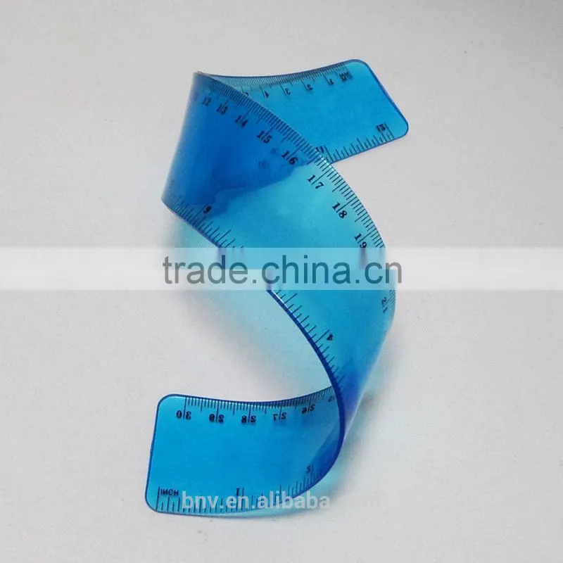 New designer 30cm rolling clear PVC flexible curve ruler