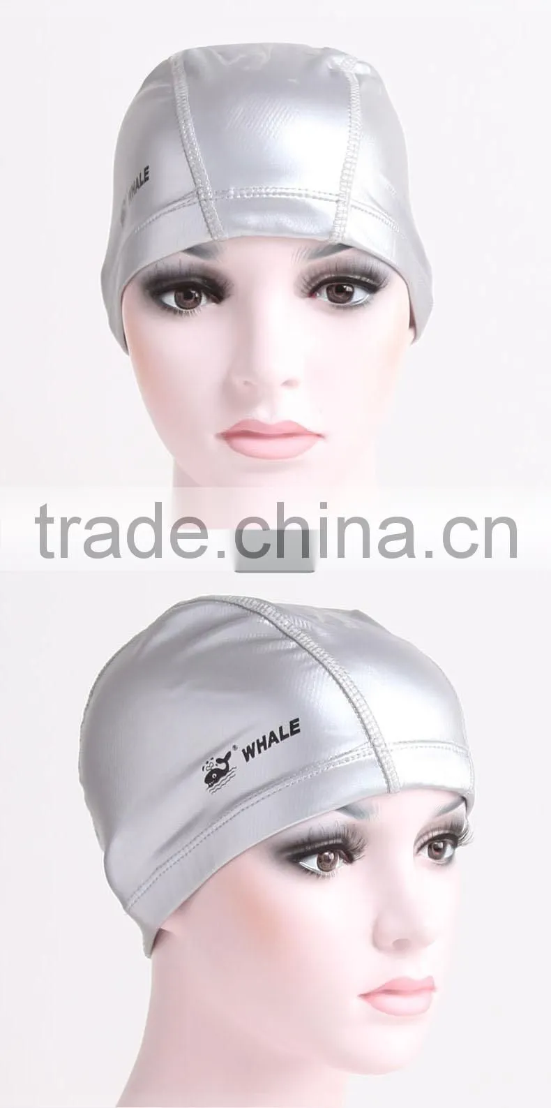 PU material waterproof swimming cap with 2 layers coated swim cap(CAP-1301)