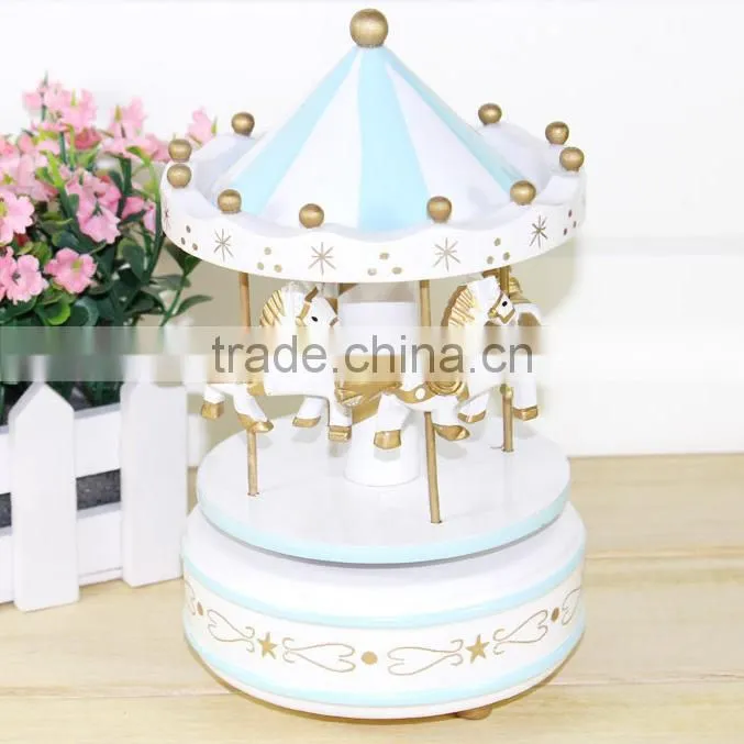 New Wooden Merry-Go-Round Carousel Music Box For Christmas Gift Kids Wedding Gift Toy