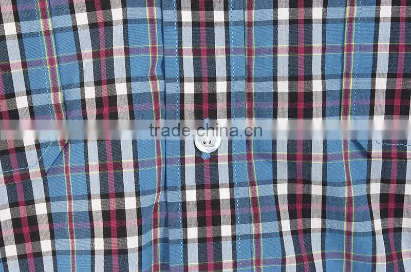 latest classic fashion checked casual T shirt