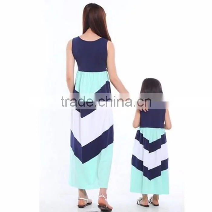 Chevron Strip Mommy And Me Maxi Dress 2016