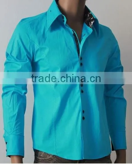 Fashion man shirts Slim contrast collar cuff shirt for man best stylish man dress shirts