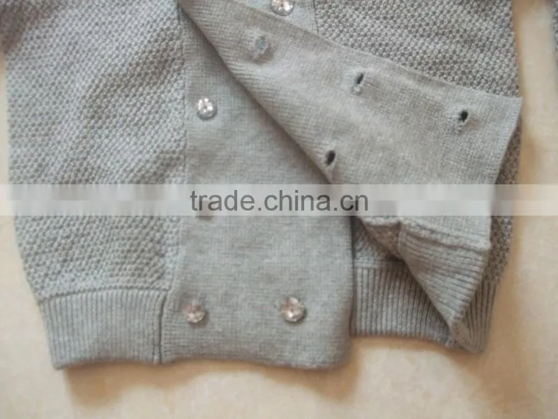 High Quality unisex children double row pearl beaded buttons autumn cardigan sweater (BKNB5273)