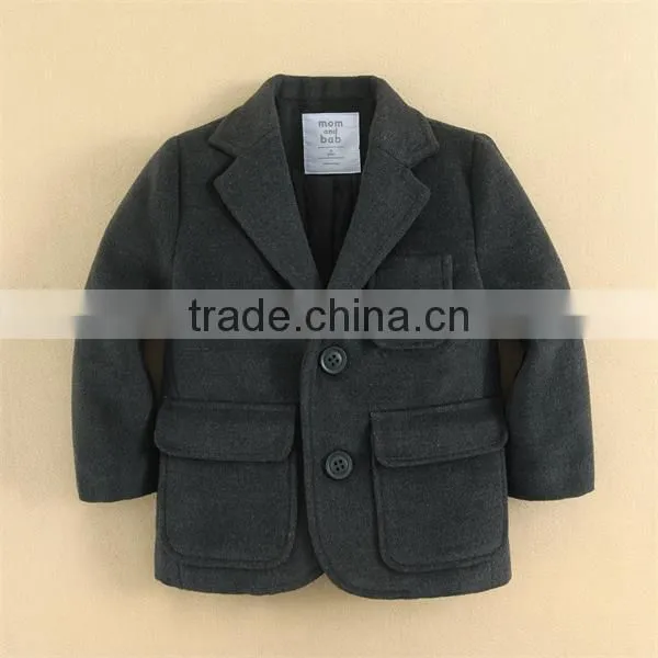2015 Kids Boys Blazer Wollen Design fashion coat wholesale boys coat MOM AND BAB factory