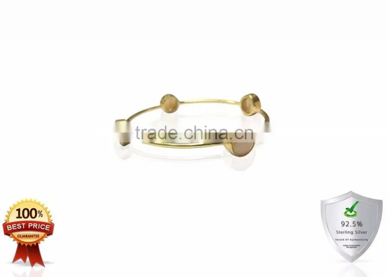PINK CHALCEDONY Gemstone 925 Sterling Silver Bracelets with Gold plated