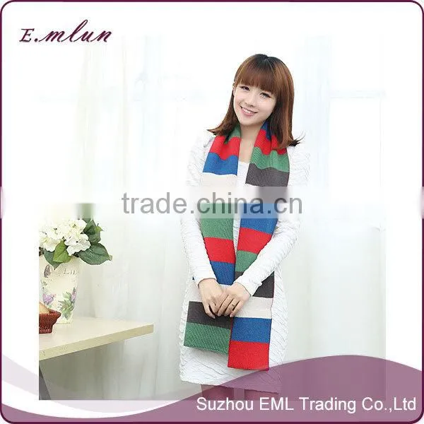 Wholesale patchwork knit scarf/knit fabric scarf/knitted scarf