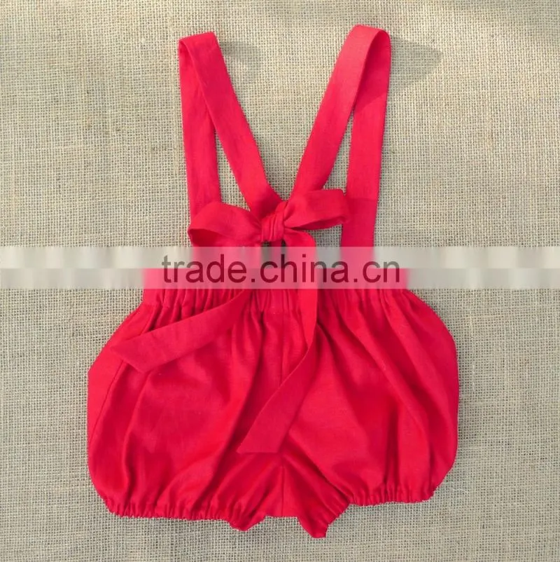 Boutique red suspender shorts button design online shopping for wholesale clothing