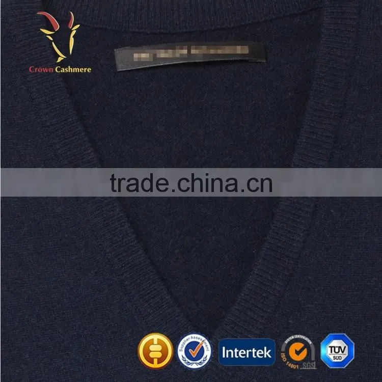 Sleeveless Plain V Neck Men Pullover Sweater