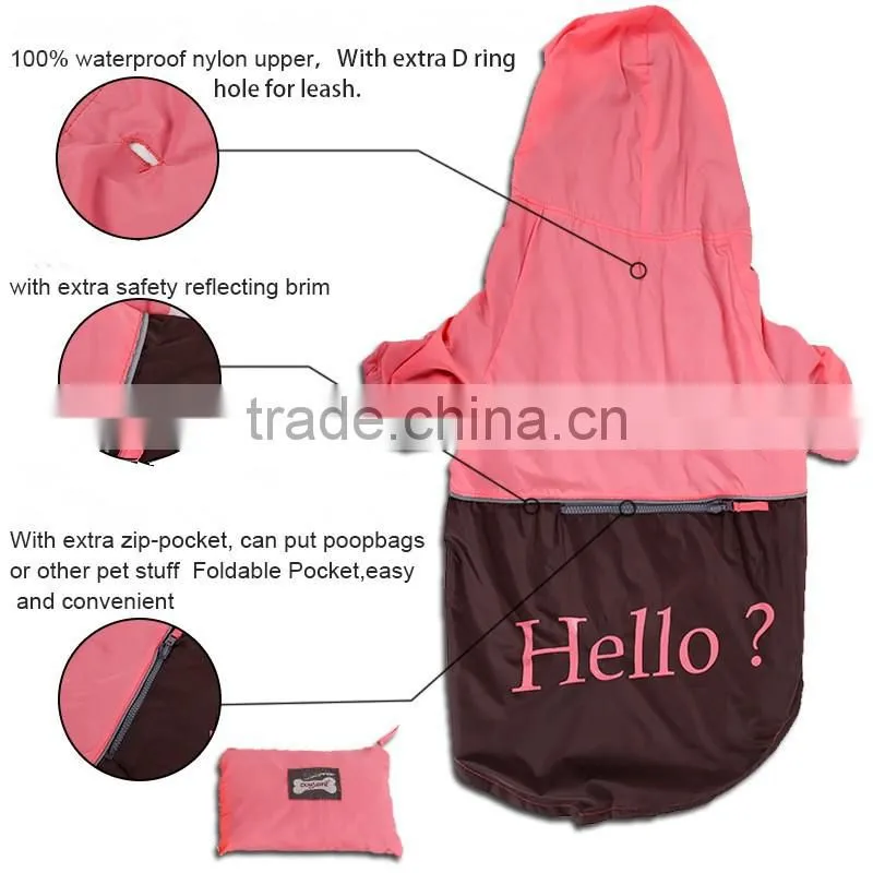 Redhill Pet Raincoat Waterproof large Dog Raincoat for sale