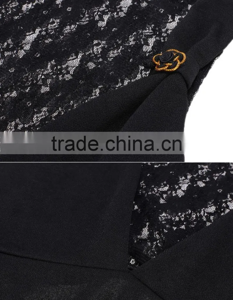 Sexy black V neck plain dresses fashion design empty back bodycon dress for wholesale