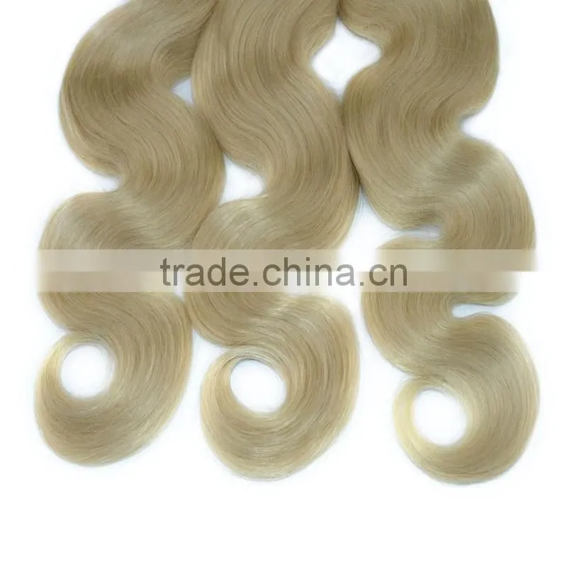 European blonde Body wave hair color 613 human hair weave lightest color human hairwholesale premium