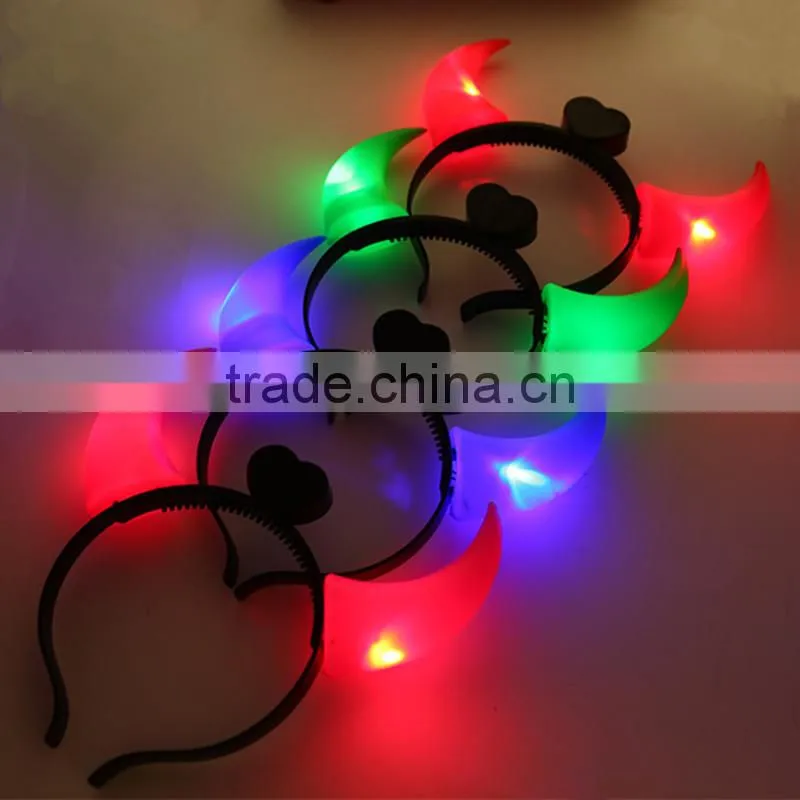 Halloween party colorful led Hair band lashing ox horns hair band