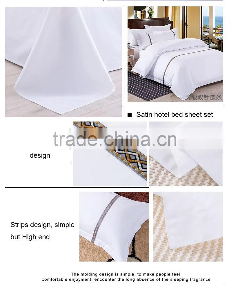 China supplier Dubai 4 Stars hotel egyptian cotton bed linen embroidering duvet cover set