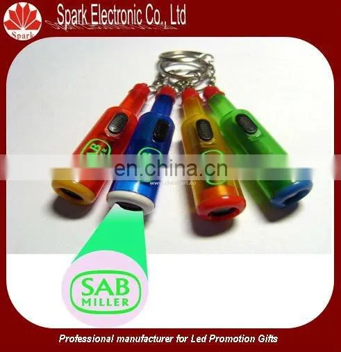 beer bottle jar shape led projector keychain