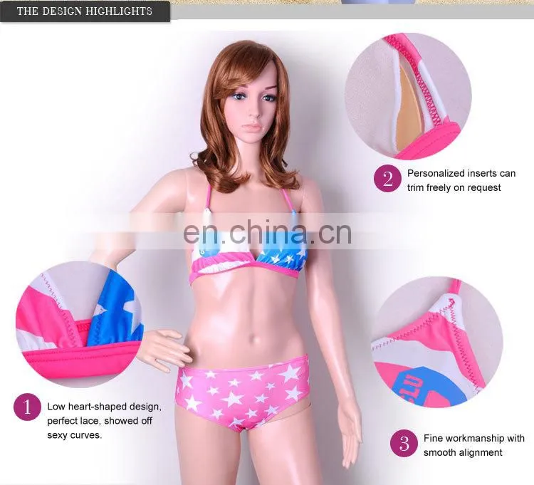 Customized LOGO Gorgeous Women Printed Thong Bikini