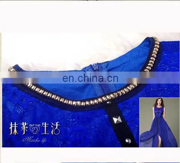 Blue Sexy Short Sleeveless Women Dress