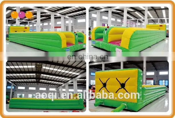 Over 20 years experience factory supplier green 2 lane interactive bungee run challenge indoor inflatable bungee run games
