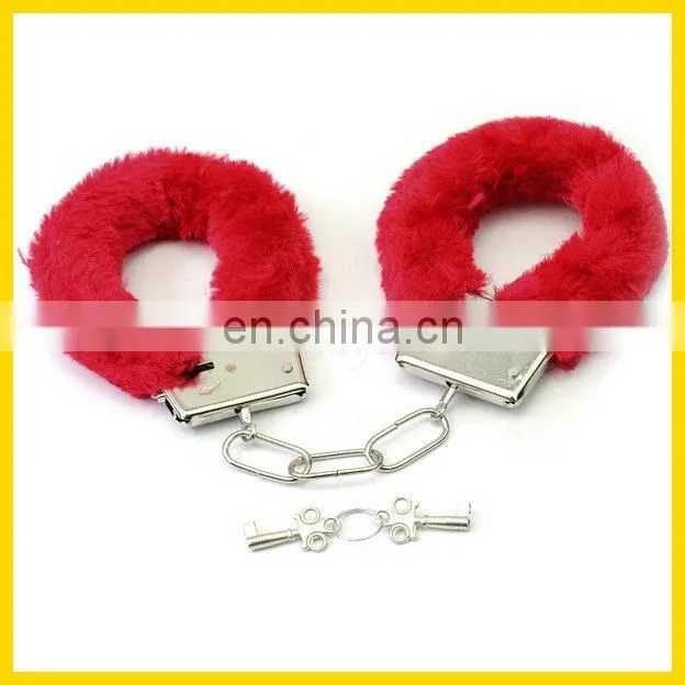 red black pink color plush sex toy handcuff