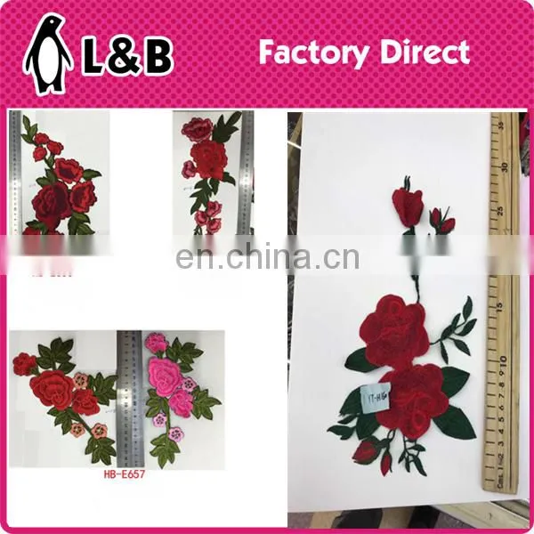 2017 hot selling embroidery flower patch Custom garment patch