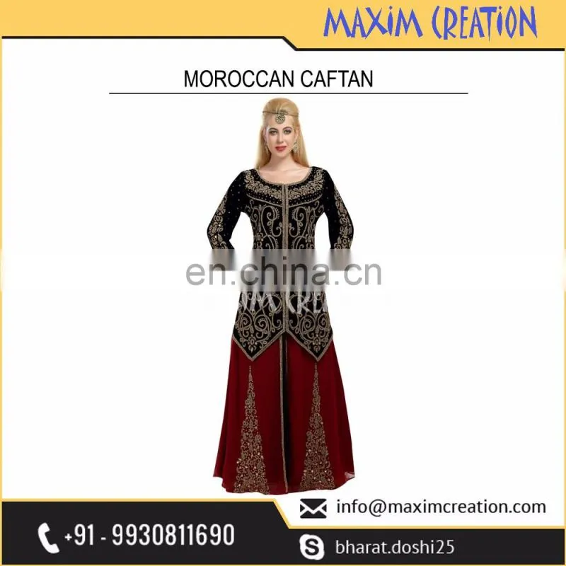 New Bling Hand Made Embroidery Kaftan Dress With Unique Design By Maxim Creation